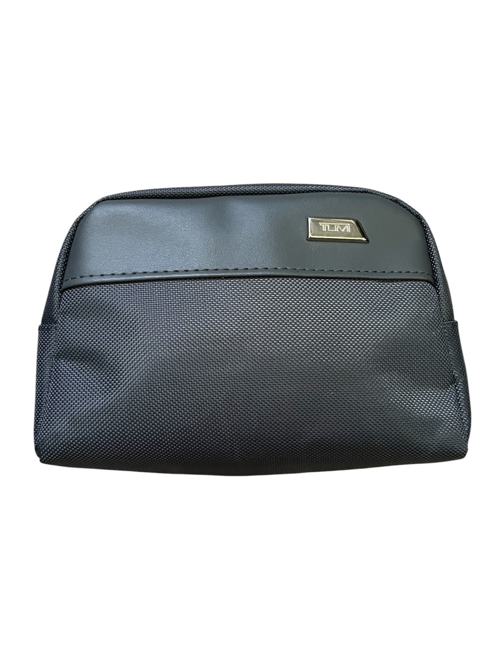 TUMI for Delta Gray Nylon Zippered Pouch Small Travel Toiletry Cosmetic Bag